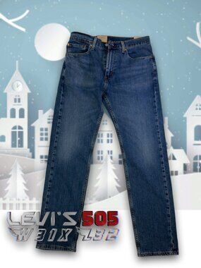 Levi's 505 Jeans Blue Mens -Size W31 L32 - Strauss and Co Regular Eco Ease NWT